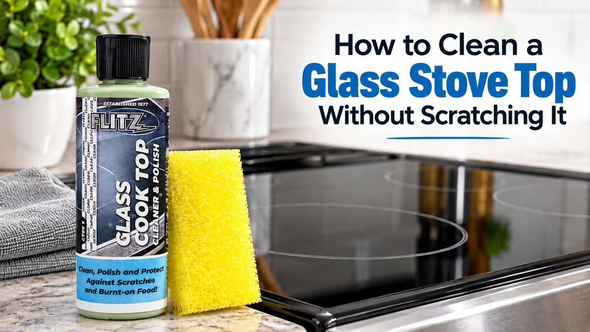 How to Clean a Glass Stove Top Without Scratching It How to clean a glass stove top without scratching it using Flitz Glass Cook Top Cleaner & Polish