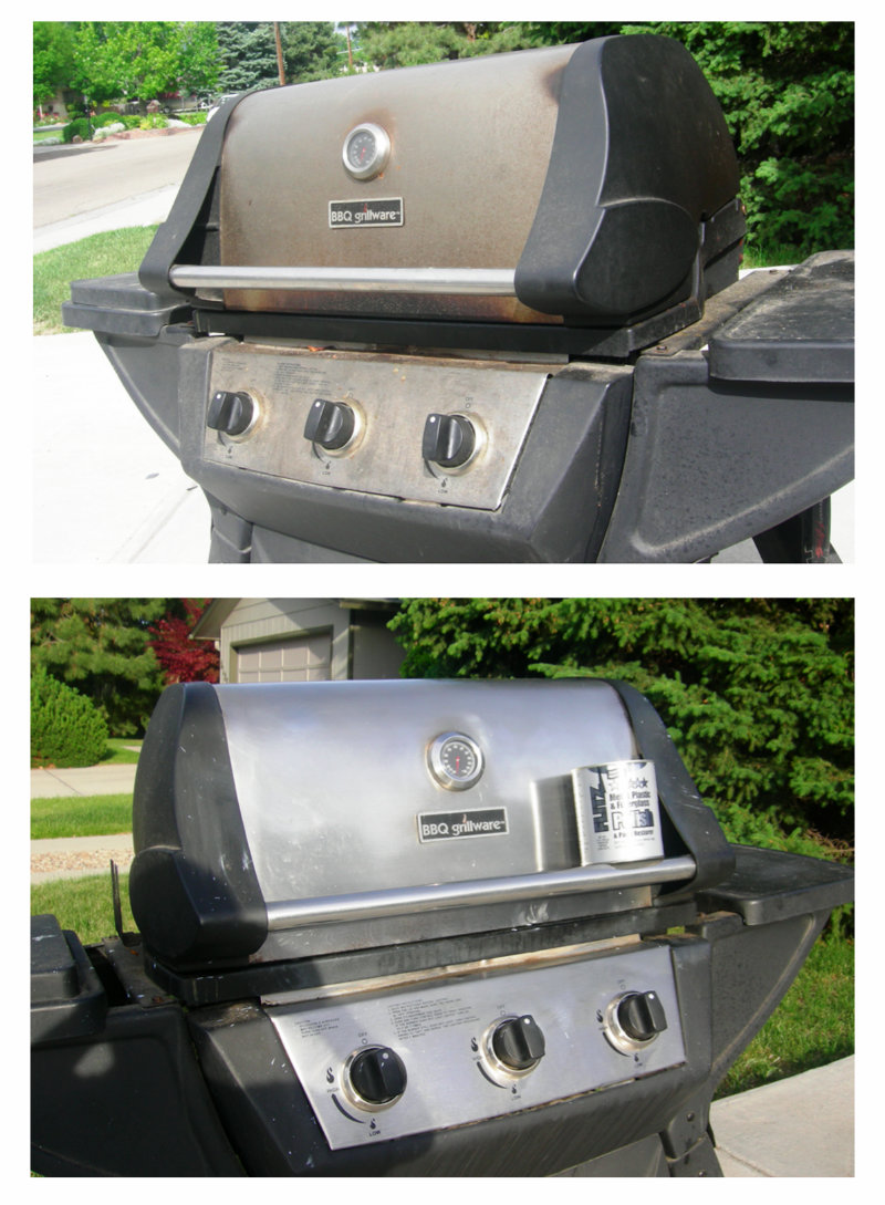 Grill Cleaning Before and After Flitz